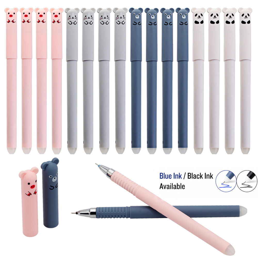 Gel Ink Pen Set - 12Pcs 0.5mm Animals Pig Bear Panda