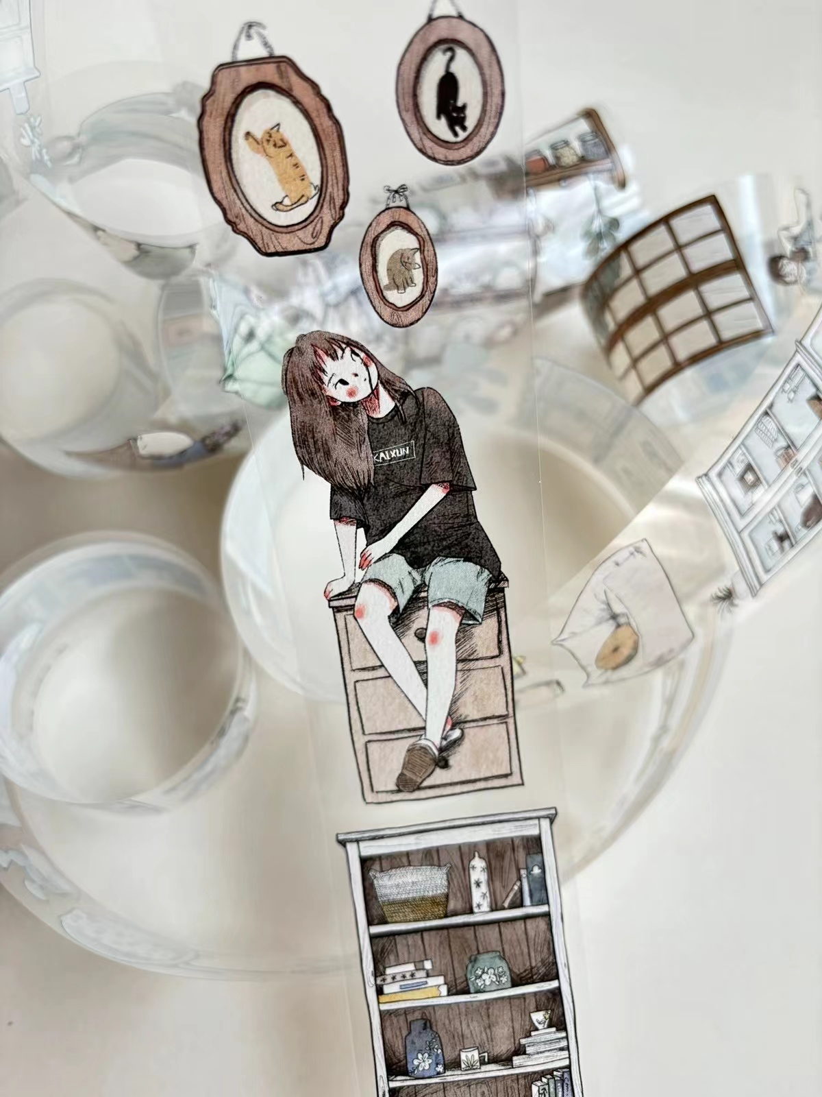 Washi Tape Set - KaiXiaoXun Vintage House Window Corner Girl