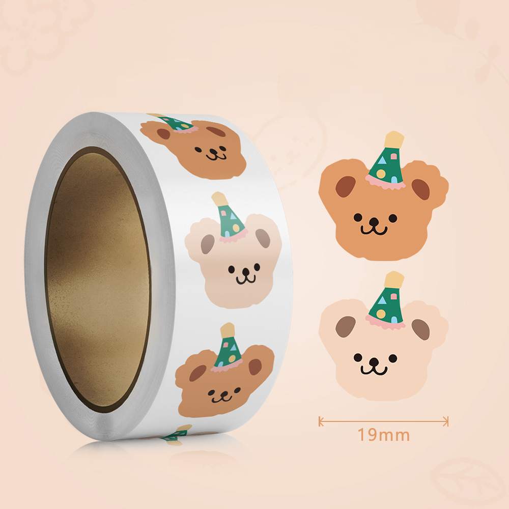 500Pcs Cute Bear Stickers Set  - Label Printer Tape 评论和价格