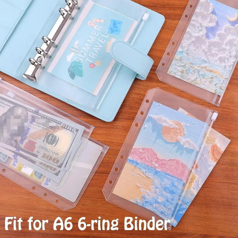 10PCS PVC Binder Pocket Cash E - Portfolio Folder Zip 评论和价格