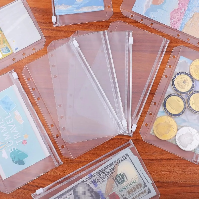 10PCS PVC Binder Pocket Cash E - Portfolio Folder Zip 评论和价格