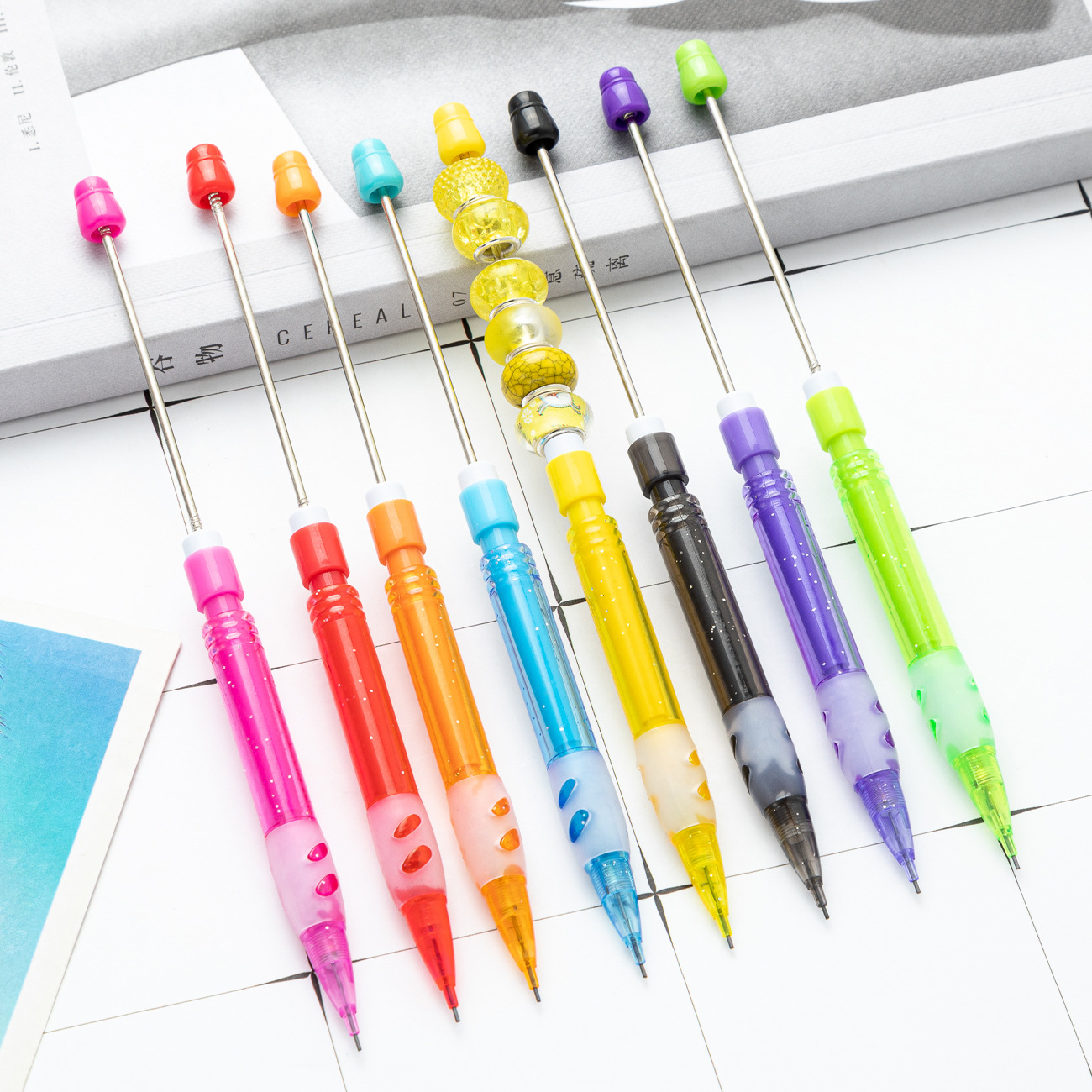 9Pcs DIY Beaded Pencil for Stu - Mechanical Pencil Lead 评论和价格