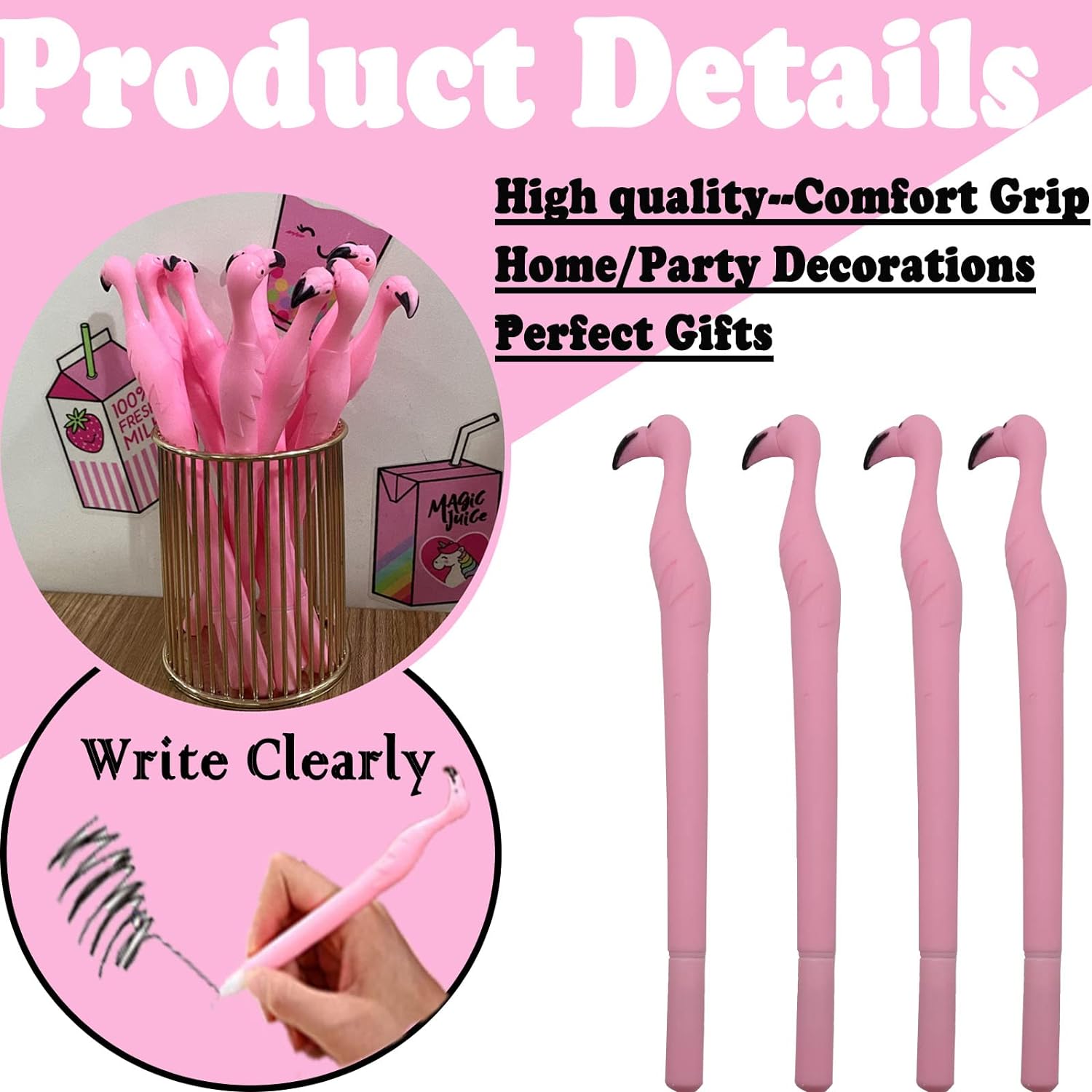 Cute Pink Flamingo Gel Pens Se - Gel Ink Pen Set 评论和价格