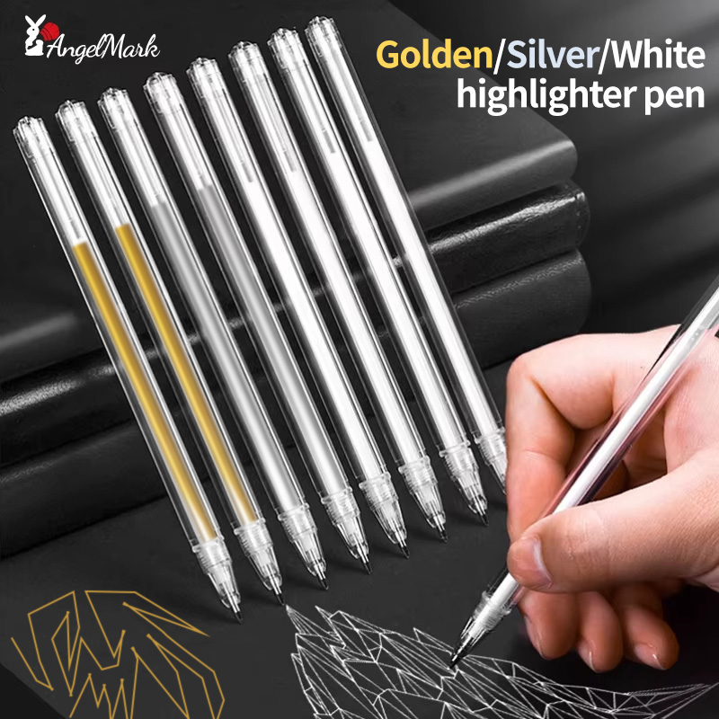 White Gold Silver Classic High - Gel Ink Pen Set 评论和价格