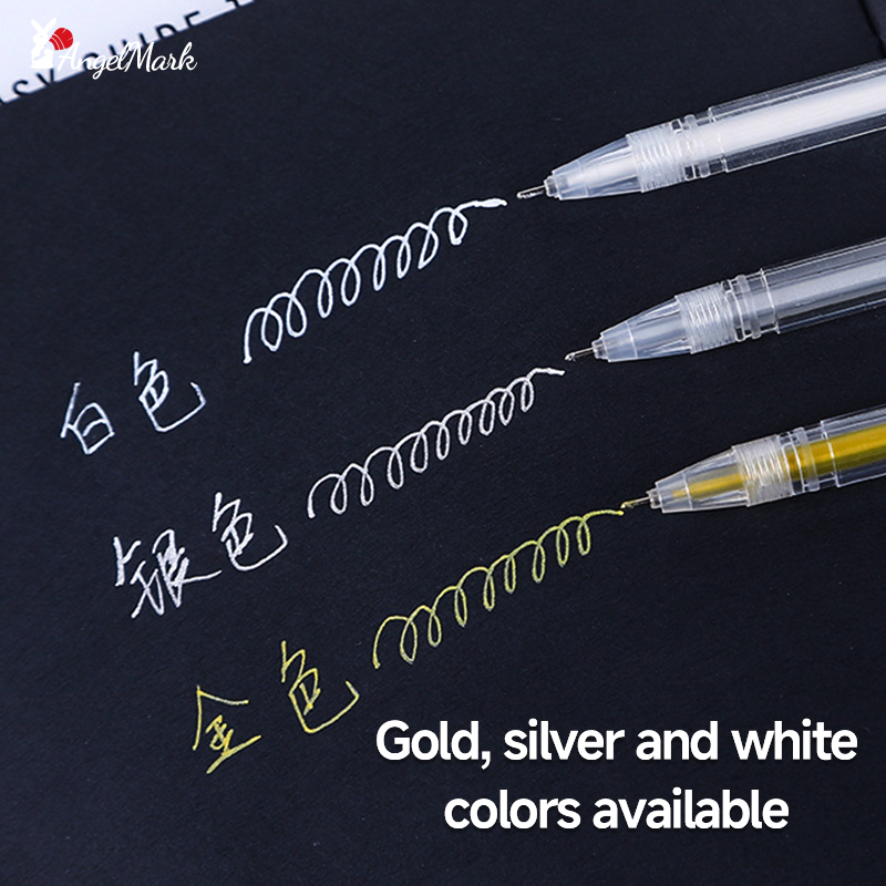 White Gold Silver Classic High - Gel Ink Pen Set 评论和价格
