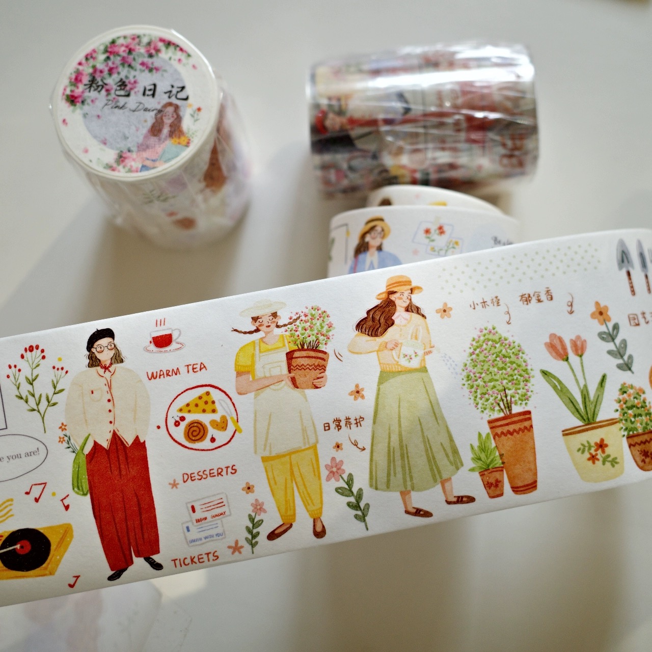 YiEr Studio Vintage Pink Dairy - Washi Tape Set 评论和价格