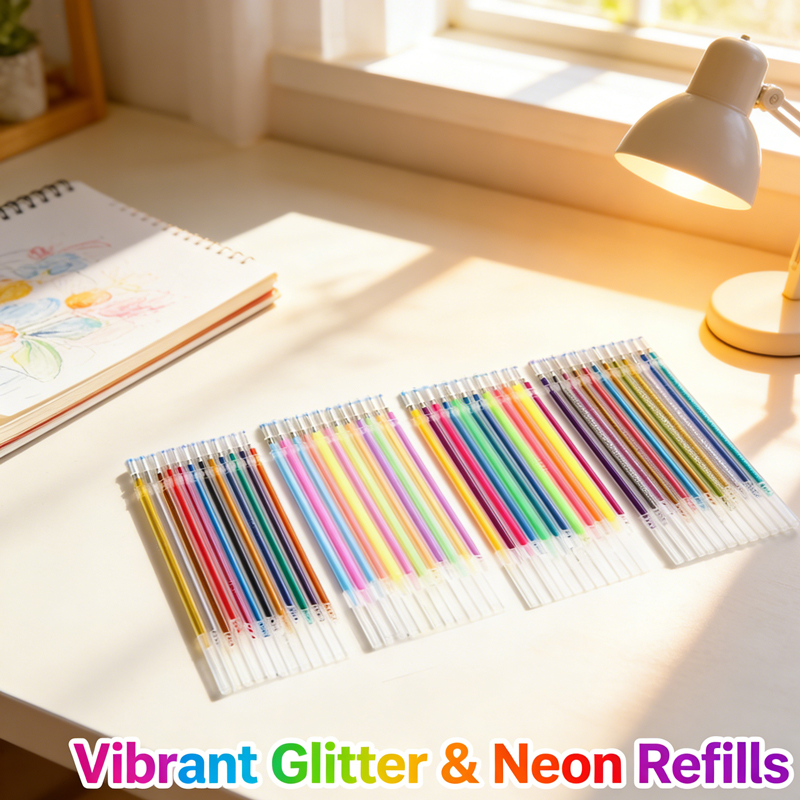 12-100pcs Glitter Pen Refills  - Gel Ink Pen Set 评论和价格