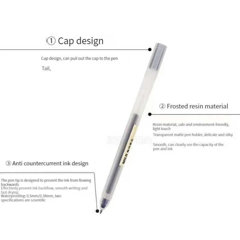 6/8Pcs/Set MUJIs Gel Pen Black - Gel Ink Pen Set 评论和价格